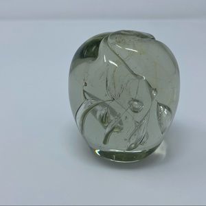 Vintage Scupltural Glass Hand Blown Paperweight